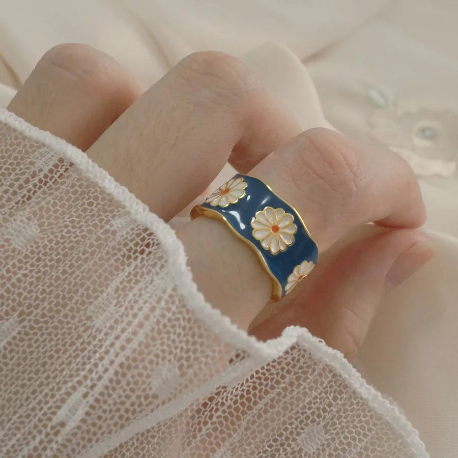 Bague Bohème Vintage Fleur Marguerite