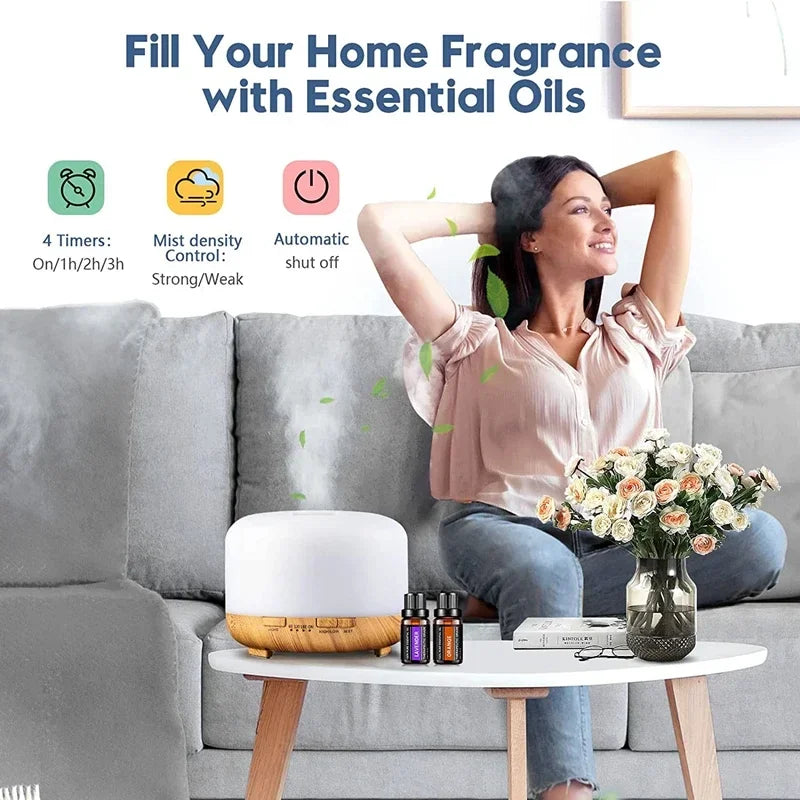 Diffuseur d’Huiles Essentielles Bois – 500 ml